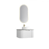 Petra Mark II 750 mm Matte White Wall Hung Vanity - Curve Fluted
