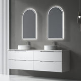 Verona Mark II 1800mm Matte White Wall Hung Vanity - Fluted