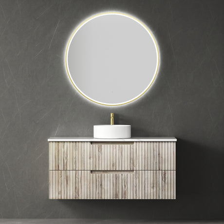 Tuscana 1200mm Oak Wall Hung Vanity - Fluted
