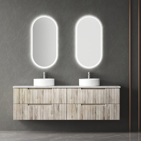 Tuscana 1800mm Oak Wall Hung Vanity - Fluted