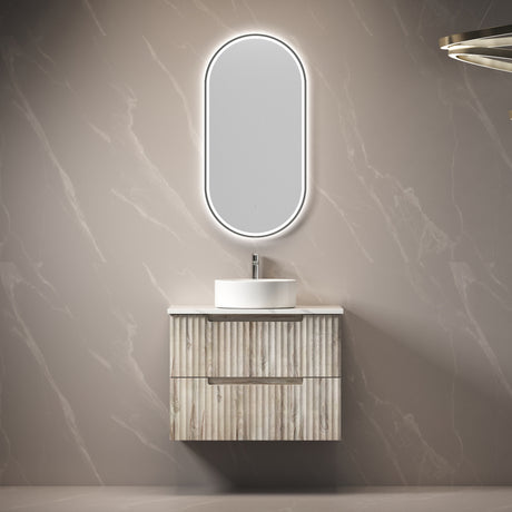 Tuscana 750mm Oak Wall Hung Vanity - Fluted