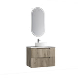 Tuscana 750mm Oak Wall Hung Vanity - Fluted