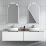 Perla Mark II 1800mm Matte White Wall Double Hung Vanity-  Fluted