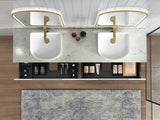 Perla Mark II 1800mm Matte White Wall Double Hung Vanity-  Fluted