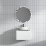 Perla Mark II 600mm Matte White Wall Hung Vanity - Fluted