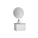 Perla Mark II 600mm Matte White Wall Hung Vanity - Fluted