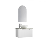 Perla Mark II 750mm Matte White Wall Hung Vanity - Fluted