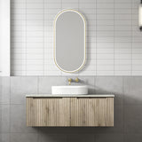 Calder 1200mm Oak Wall Hung Vanity - Fluted