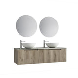 Calder 1500mm Oak Wall Hung Single Vanity - Fluted