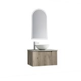 Calder 750mm Oak Wall Hung Vanity - Fluted