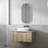Calder 900mm Oak Wall Hung Vanity - Fluted
