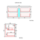 Neva 1200mm Matte White Wall Hung Vanity - Fluted