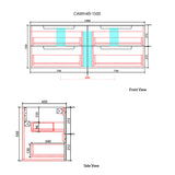 Neva 1500mm Matte White Wall Hung Double Vanity - Fluted