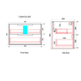 Flauto 900mm Matte White Wall Hung Vanity - Fluted