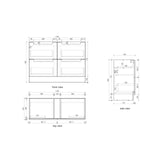 Lovina 1200mm Harvest Oak Floor Standing Vanity - Fluted