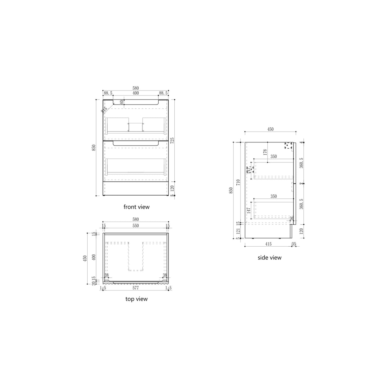 Lovina 600mm Harvest Oak Floor Standing Vanity - Fluted
