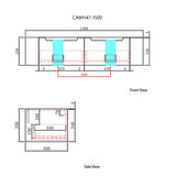 Technical drawing of a product with dimensions labeled, including 'CAWH47-1500' at the top.