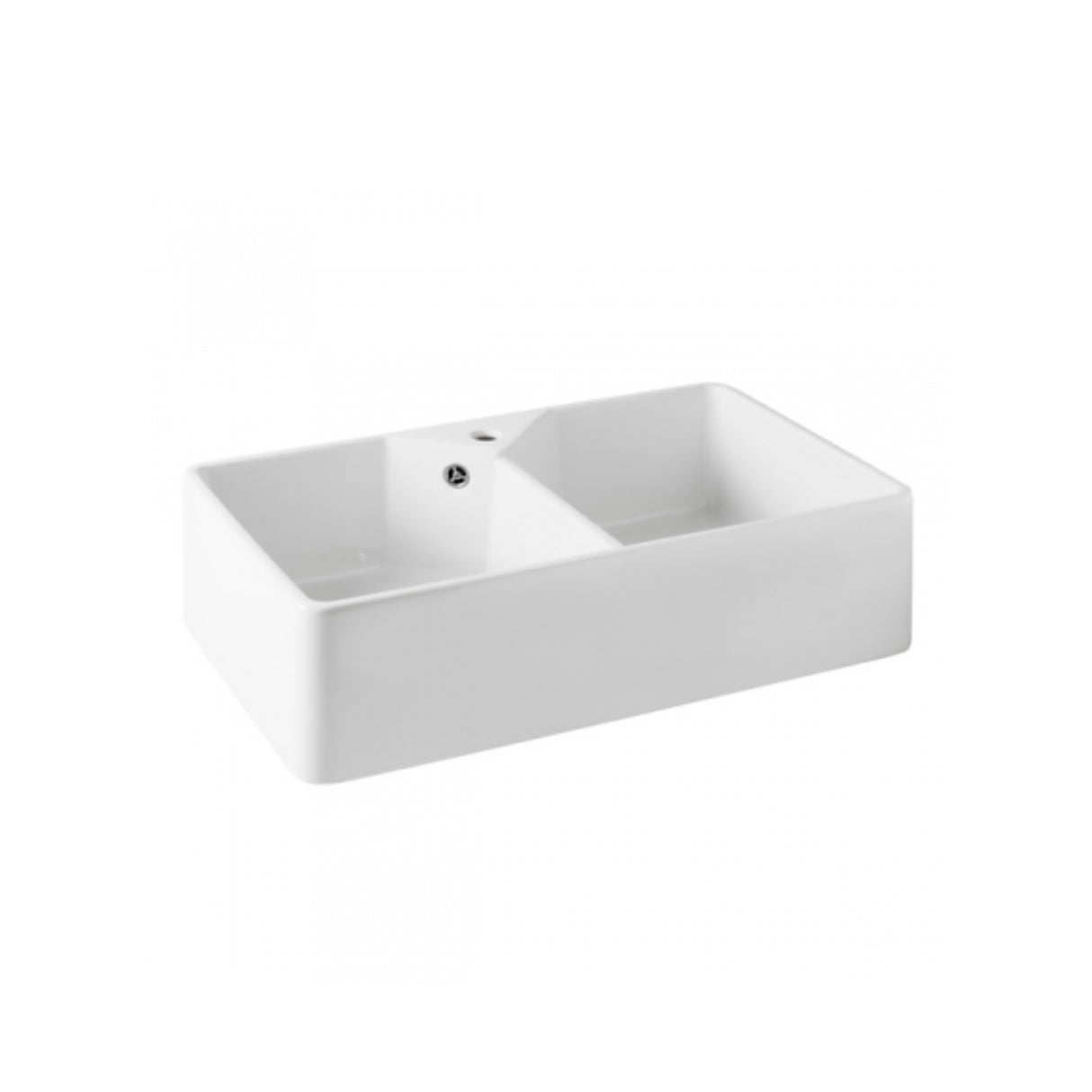 Chester 80 x 50 Double Flat Fine Fireclay Butler Sink with Taphole and Overflow