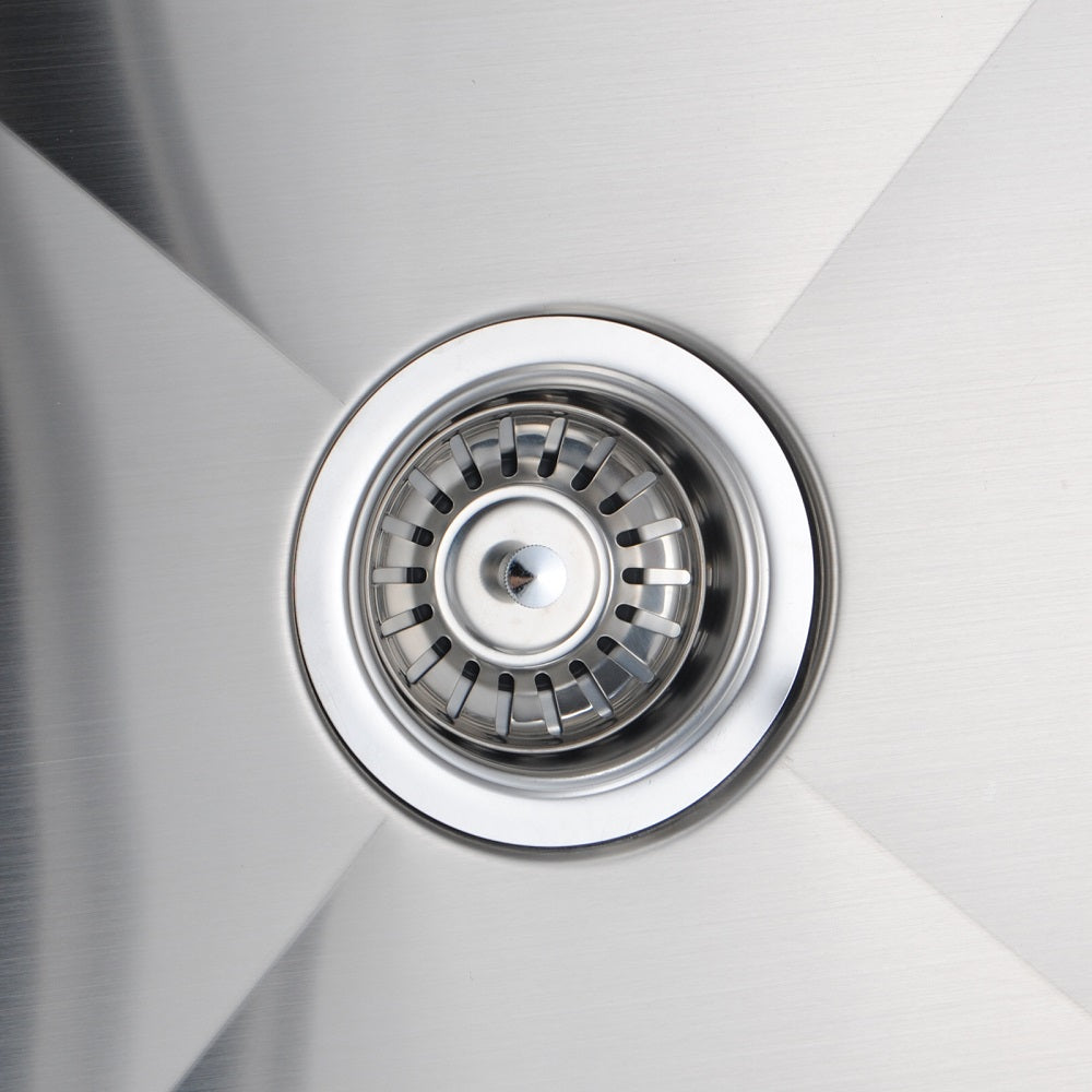 closer look to Chrome Stainless Steel 710x450x205mm Kitchen Sink drain