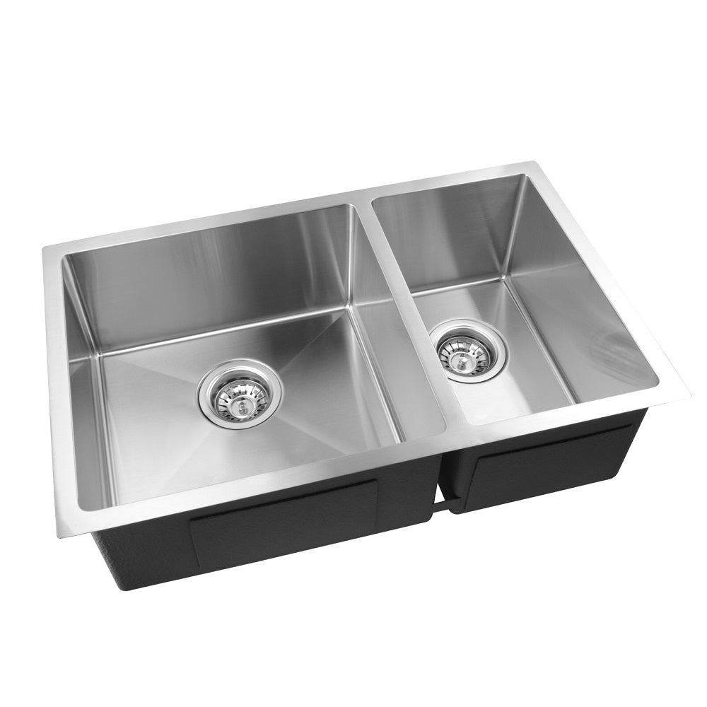 Chrome Stainless Steel 710x450x205mm Kitchen Sink side view