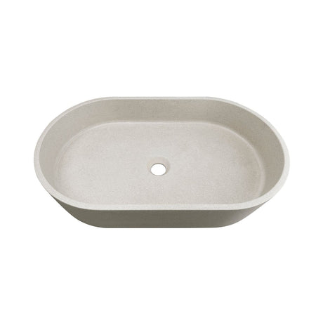Clayton Oval 600x350x120 Concrete Basin  top view sand