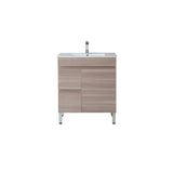 EVIE 750 x 360mm Oak PVC Floor Vanity right hand drawer