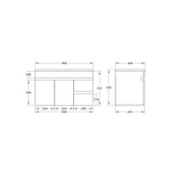 EVIE PVC Wall Hung RH Vanity 900mm Drawing details
