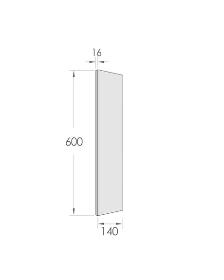 Filler 600x140x16 Polyurethane White drawing