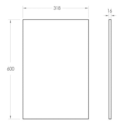 Filler 600x318x16 Natural Oak drawing