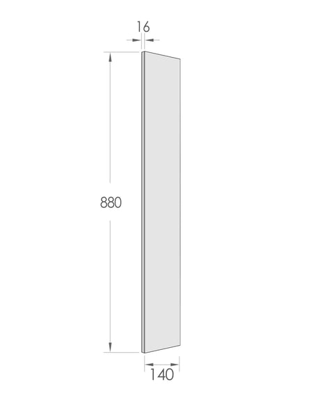 Filler 880x140x16 Polyurethane White drawing