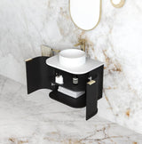 Hampshire Wall Hung Vanity Curve 600mm - Black