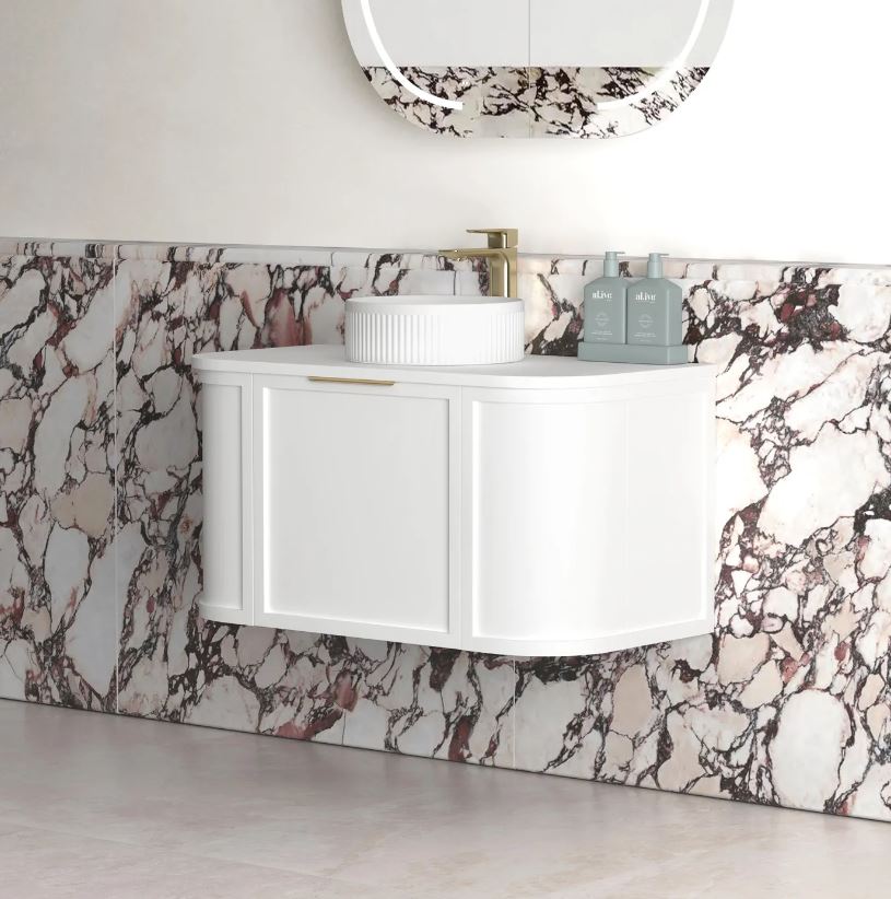 Hampshire Wall Hung Vanity Curve 900mm - White