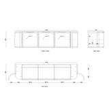 Hampshire Wall Hung Vanity Curve 1800mm - White