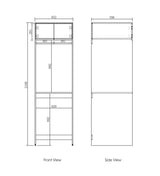 Hampshire 2100 mm Black Tall Washing Machine Cabinet drawing