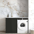 Hampshire Black Base Laundry Cabinet with Stone Top and Sink 1300x600x900