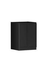 Hampshire Black Base Laundry Cabinet with Stone Top and Sink 1300x600x900