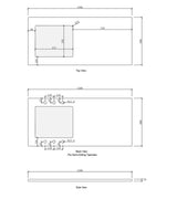 Hampshire Black Base Laundry Cabinet with Stone Top and Sink 1300x600x900 taphole drawing