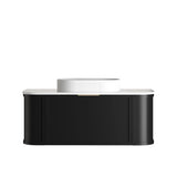 Hampshire Wall Hung Vanity Curve 1200mm - Black with white basin