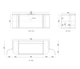 Hampshire Wall Hung Vanity Curve 1200mm - Black drawing