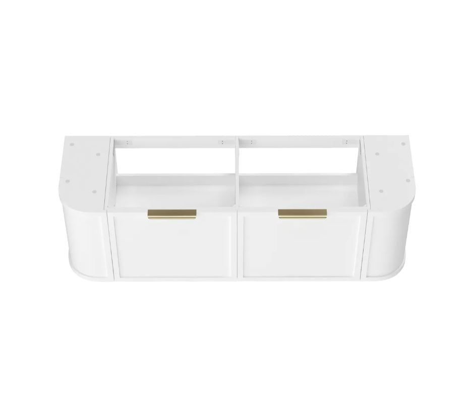 Top viewHampshire Wall Hung Vanity Curve 1500mm - White
