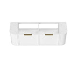 Top viewHampshire Wall Hung Vanity Curve 1500mm - White