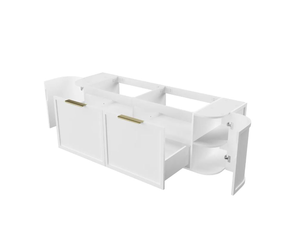 Open Hampshire Wall Hung Vanity Curve 1500mm - White 