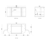 Hampshire Wall Hung Vanity Curve 900mm - Black drawing