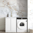 Hampshire White Base Laundry Cabinet with Stone Top and Sink 1300x600x900