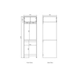 Havana 2100 mm Sable Walnut Tall Washing Machine Cabinet Drawing