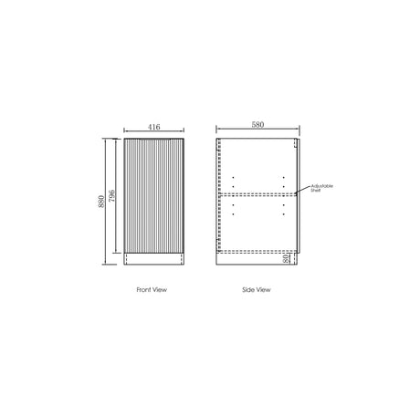 Havana 415 mm Sable Walnut Base Laundry Cabinet Drawing