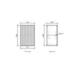 Havana 415 mm Sable Walnut Wall Laundry Cabinet Drawing