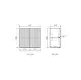 Havana 630 mm Sable Walnut Wall Laundry Cabinet Drawing