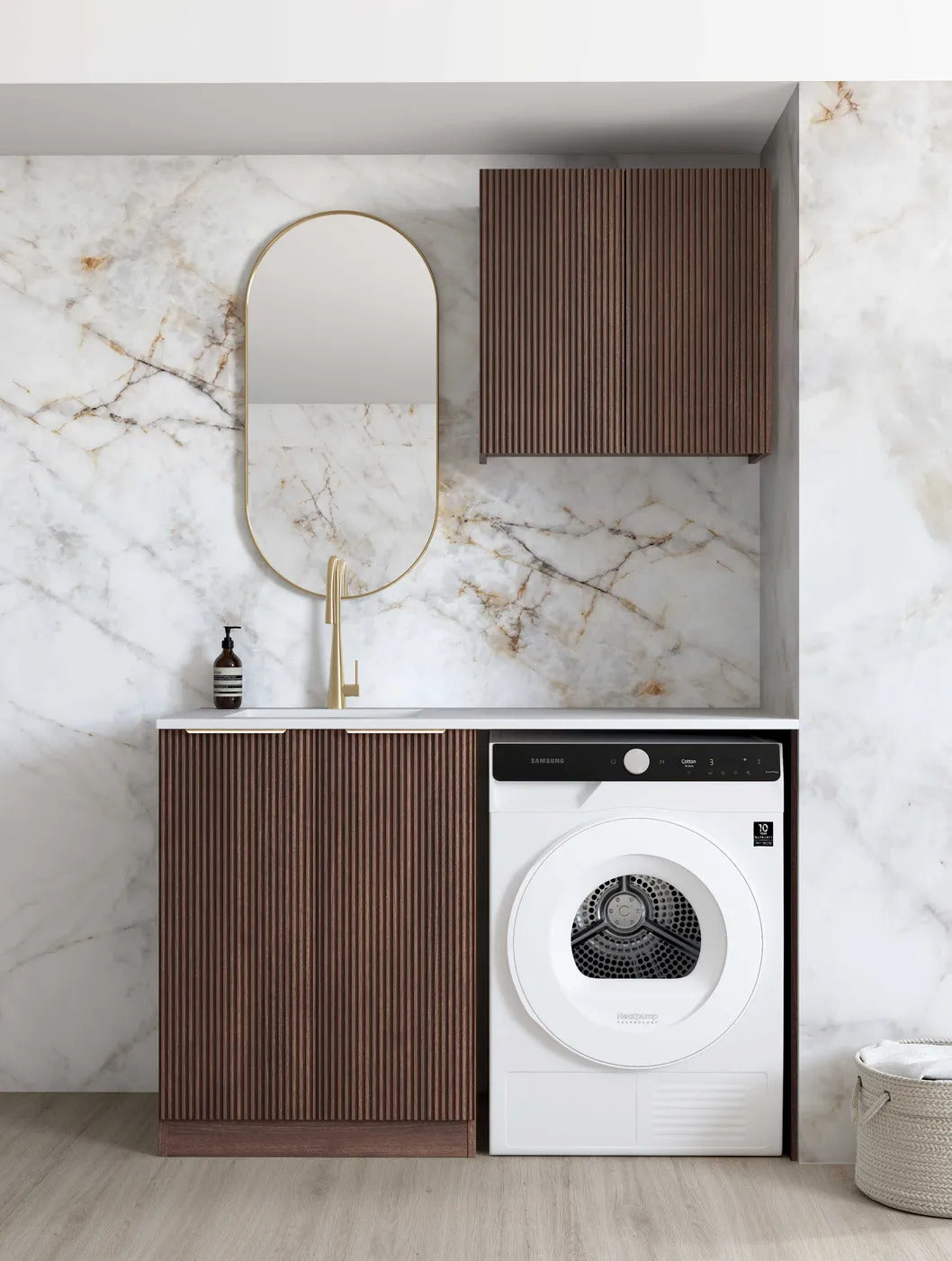 Havana 1305 × 600 × 2100 mm Sable Walnut Laundry Kit