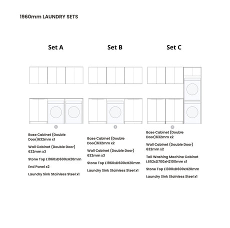 Havana 1960 × 600 × 2100 mm Sable Walnut Laundry Kit Set